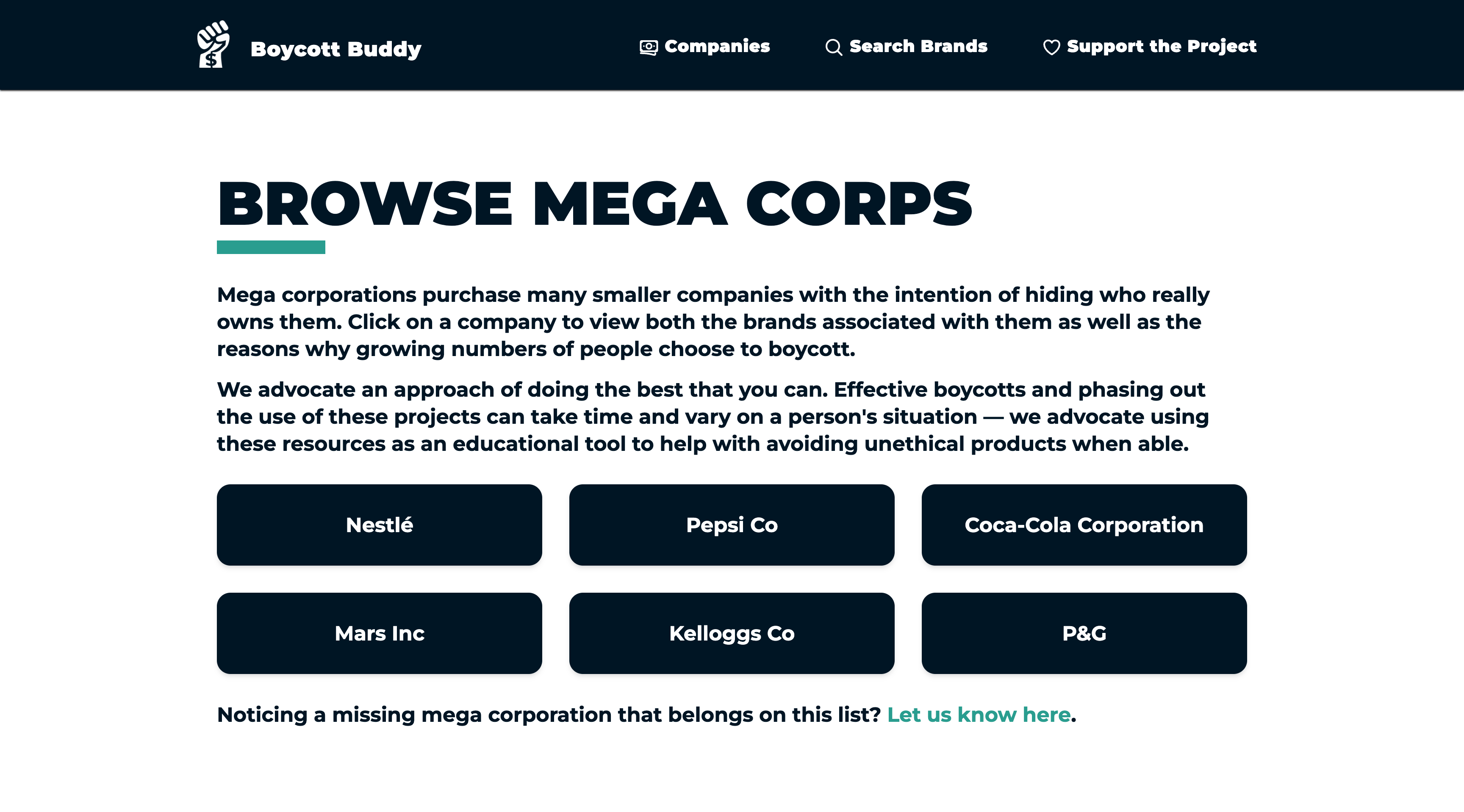 boycott-buddy website